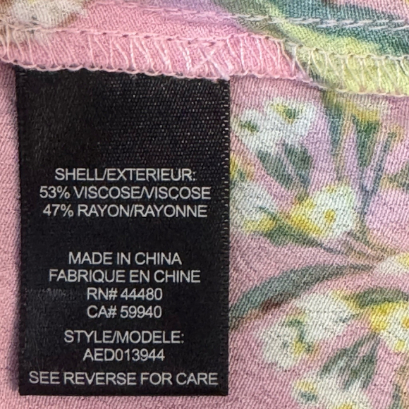 NWT AFRM Cutout Flounce Hemline Mini Dress Size:M Monna Pink Floral Long Sleeve - Picture 13 of 14